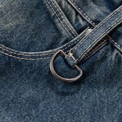Textured D-Button Old Wash Jeans PinkLimes Trending Streetwear