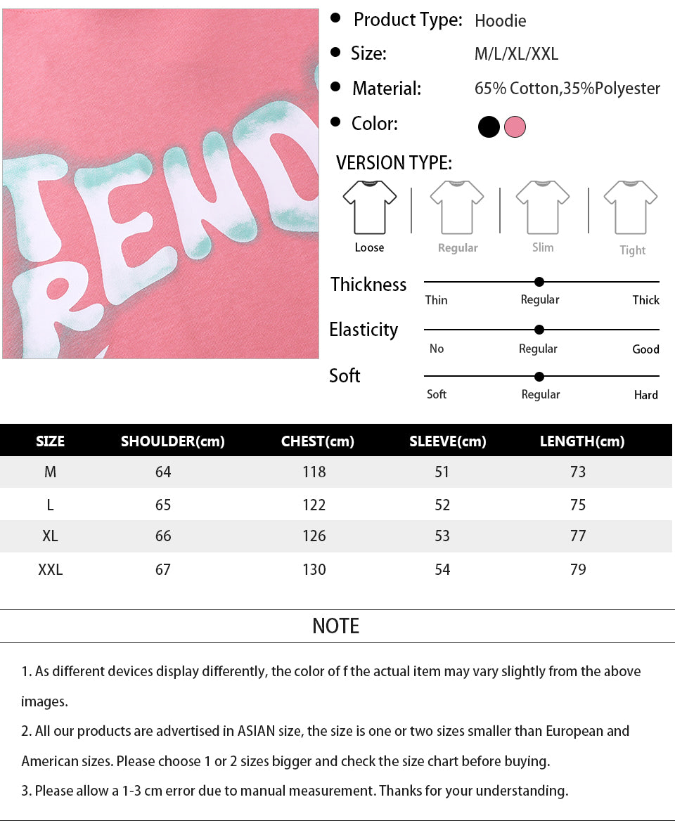 Trenduo Hoodie Shirts & Tops PinkLimes Trending Streetwear
