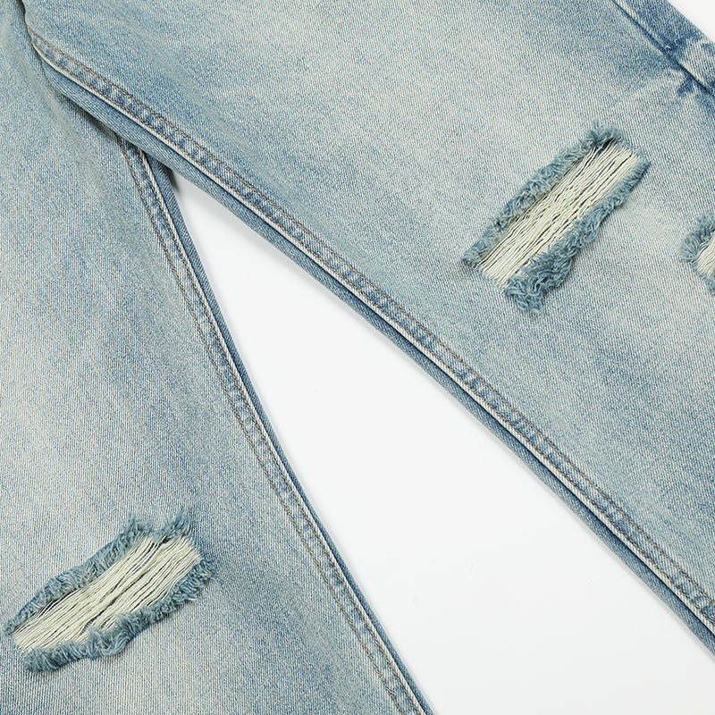 Straight-Leg Ripped Streetwear Jeans PinkLimes Trending Streetwear