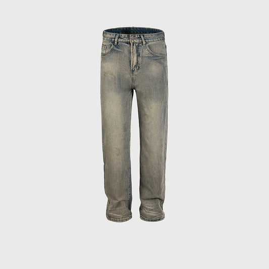 Vintage Wash Straight-Leg Jeans Blue PinkLimes Trending Streetwear