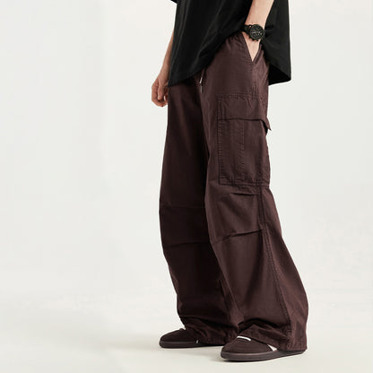 Washed Wide-Leg Cargo Overalls PinkLimes Trending Streetwear