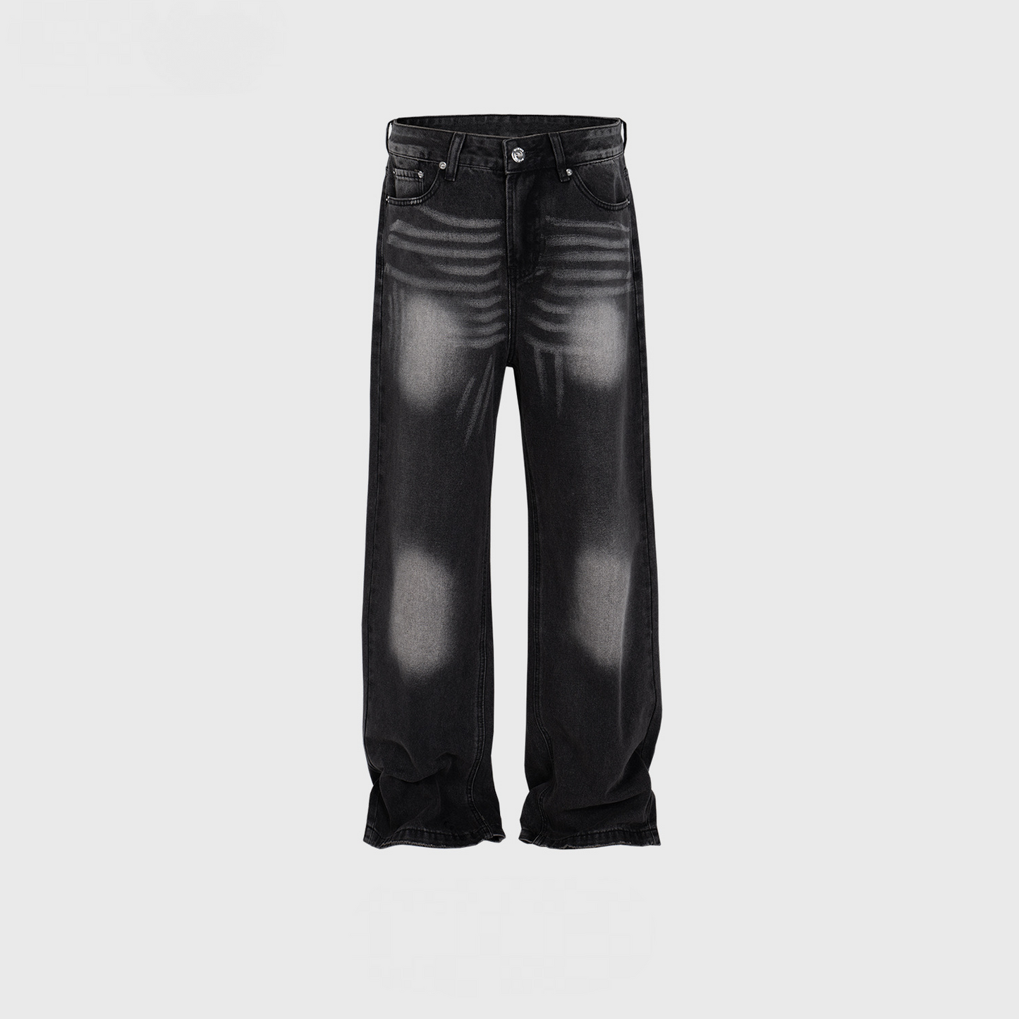 Unisex Laser Textured Slim Street Jeans Black PinkLimes Trending Streetwear