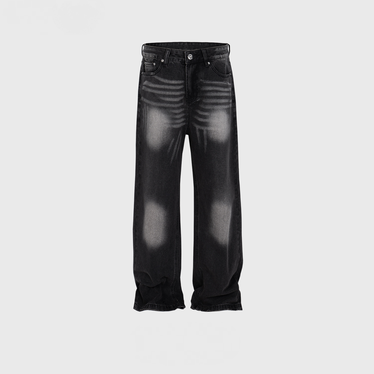 Unisex Laser Textured Slim Street Jeans Black PinkLimes Trending Streetwear