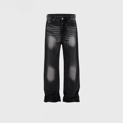 Unisex Laser Textured Slim Street Jeans Black PinkLimes Trending Streetwear
