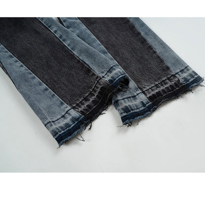 Contrast Stitch Wide-Leg Jeans PinkLimes Trending Streetwear