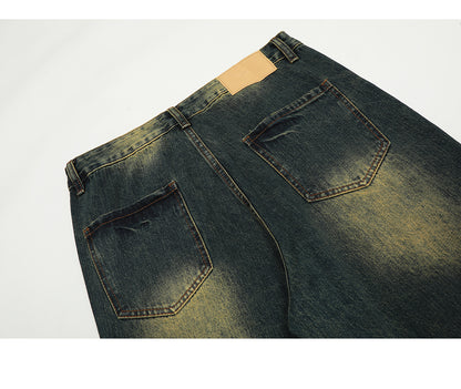 Patchwork Pocket Distressed Denim Jeans PinkLimes Trending Streetwear