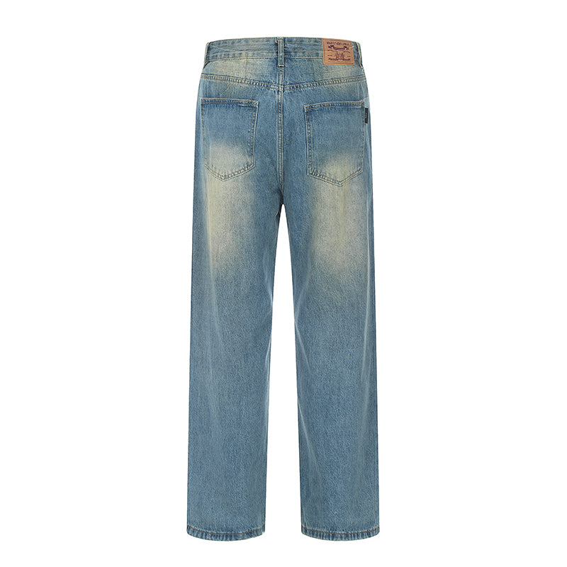 Straight-Leg Blue Denim Jeans PinkLimes Trending Streetwear