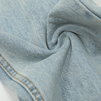 Flared Blue Denim Jeans PinkLimes Trending Streetwear