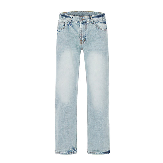 Blue Washed Denim Jeans Light Blue PinkLimes Trending Streetwear