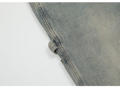 Washed Snap-Hem Straight Leg Jeans PinkLimes Trending Streetwear