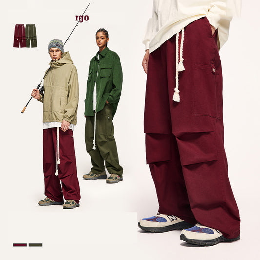 Tethered Wide-Leg Cargo Pants PinkLimes Trending Streetwear
