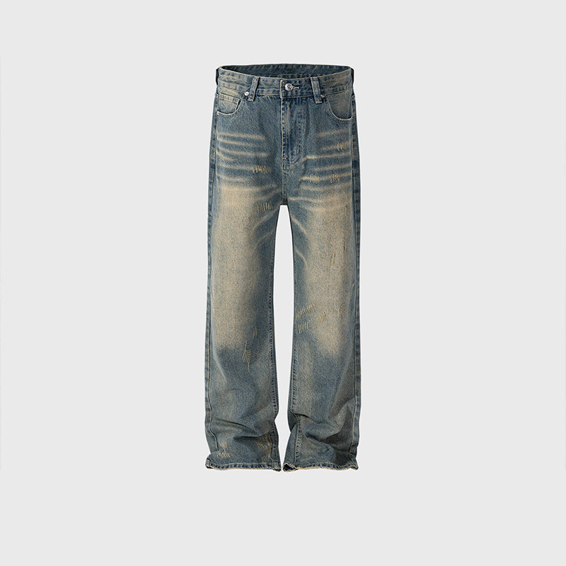 Unisex Cat Claw Washed Blue Jeans Blue PinkLimes Trending Streetwear