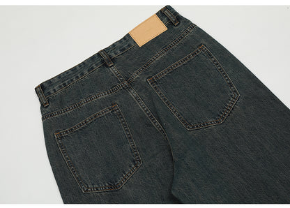 Dark Grey Straight-Leg Ripped Jeans PinkLimes Trending Streetwear