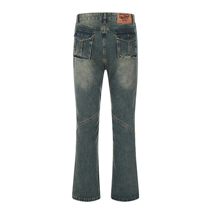 Denim Washed Spliced Jeans PinkLimes Trending Streetwear