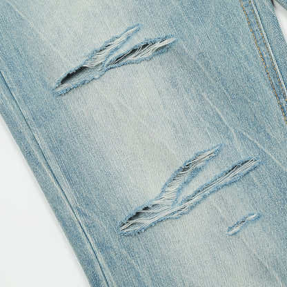 Ripped Blue Denim Streetwear Jeans PinkLimes Trending Streetwear