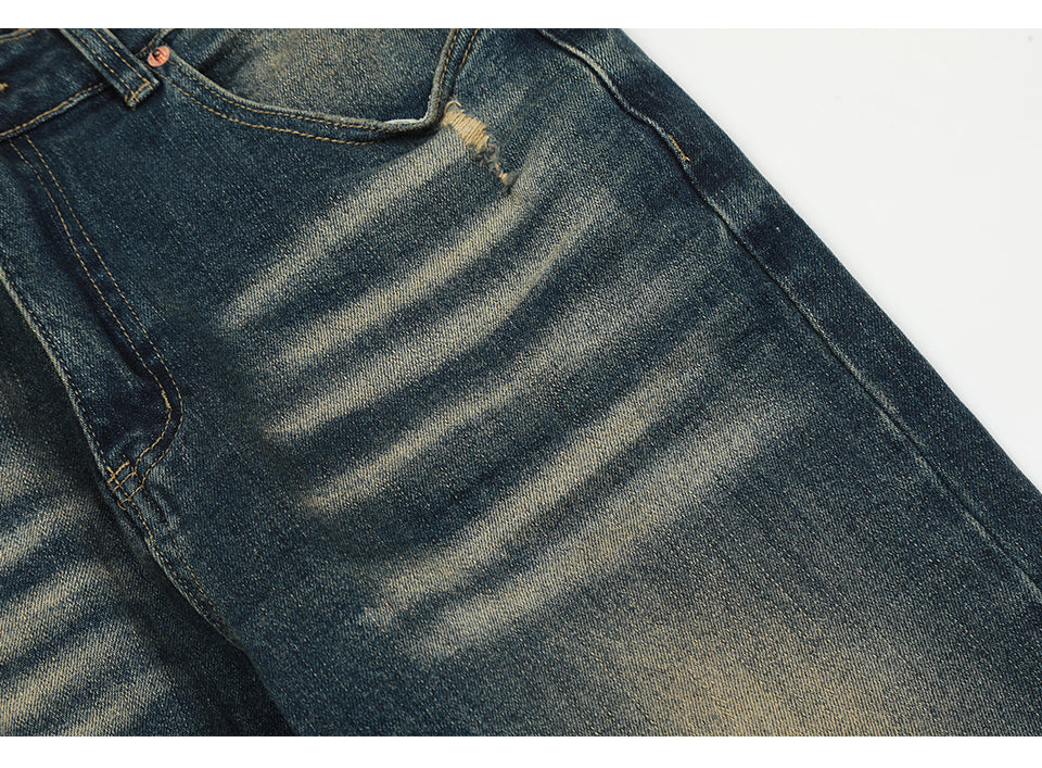 Flared Ripped Distressed Denim Jeans PinkLimes Trending Streetwear