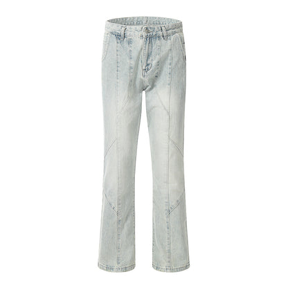 Spliced Light Blue Denim Jeans Light Blue PinkLimes Trending Streetwear