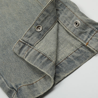 Washed Snap-Hem Straight Leg Jeans PinkLimes Trending Streetwear