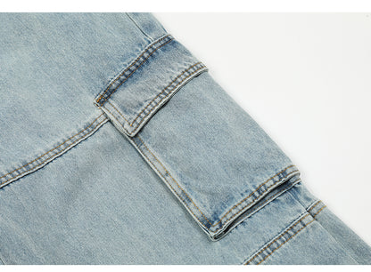 Blue Cargo Jeans PinkLimes Trending Streetwear