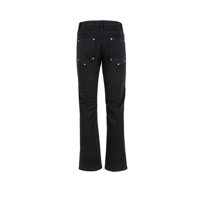 Unisex Studded Black & White Wide-Leg Jeans PinkLimes Trending Streetwear