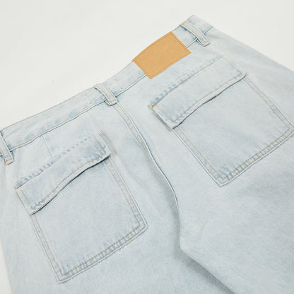 Baggy Light Blue Distressed Denim Jeans PinkLimes Trending Streetwear
