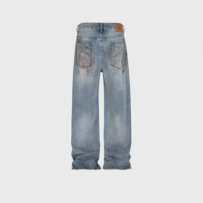 Unisex Splash Paint Wide-Leg Jeans PinkLimes Trending Streetwear