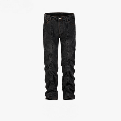 Wide Leg Jeans with Center Hem Black PinkLimes Trending Streetwear