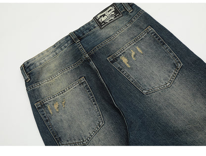 Flared Faded Blue Jeans PinkLimes Trending Streetwear