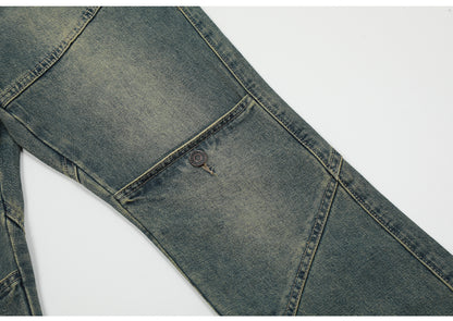 Denim Washed Spliced Jeans PinkLimes Trending Streetwear