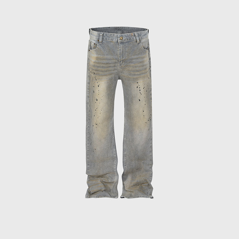 Splash Ink Gray Loose Jeans PinkLimes Trending Streetwear