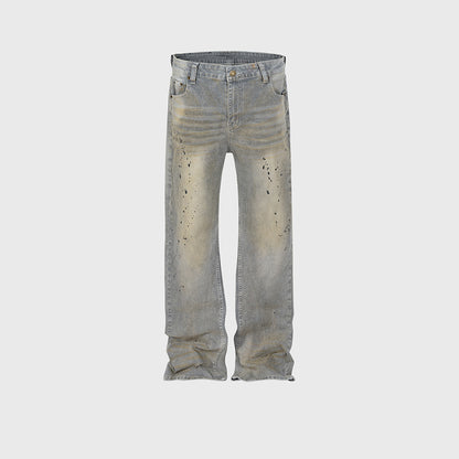 Splash Ink Gray Loose Jeans PinkLimes Trending Streetwear