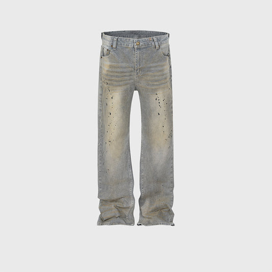 Splash Ink Gray Loose Jeans PinkLimes Trending Streetwear