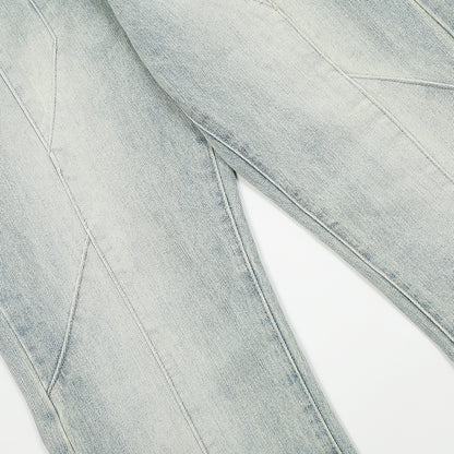 Spliced Light Blue Denim Jeans PinkLimes Trending Streetwear