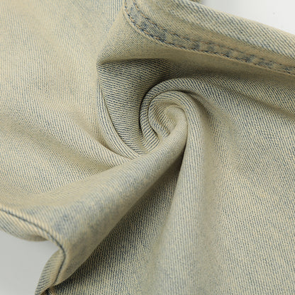 Khaki Washed Jeans PinkLimes Trending Streetwear