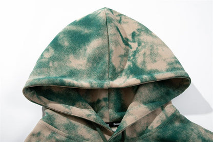 Tie-dyed Camouflage Hoodie Shirts & Tops PinkLimes Trending Streetwear