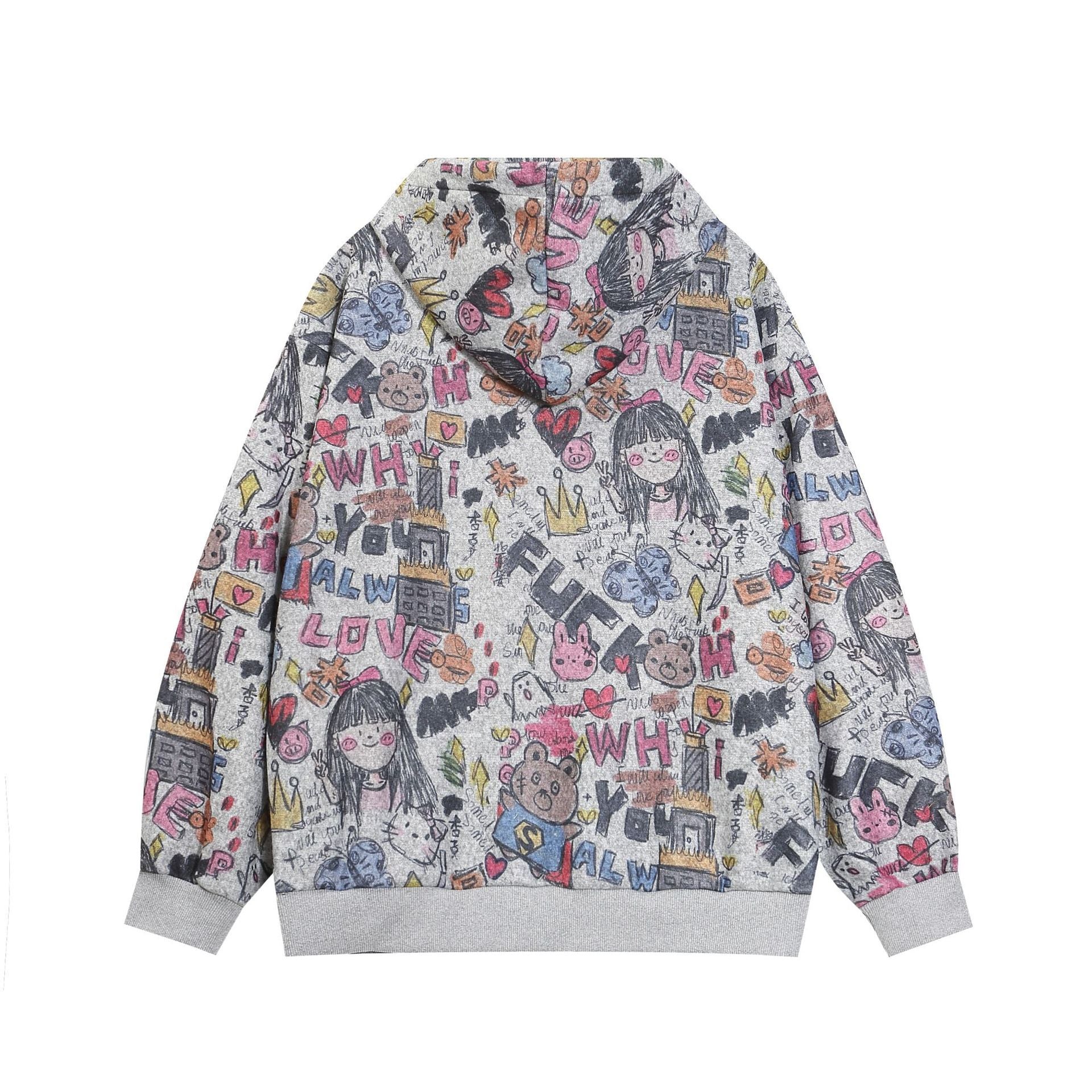Graffiti Hoodie Shirts & Tops PinkLimes Trending Streetwear