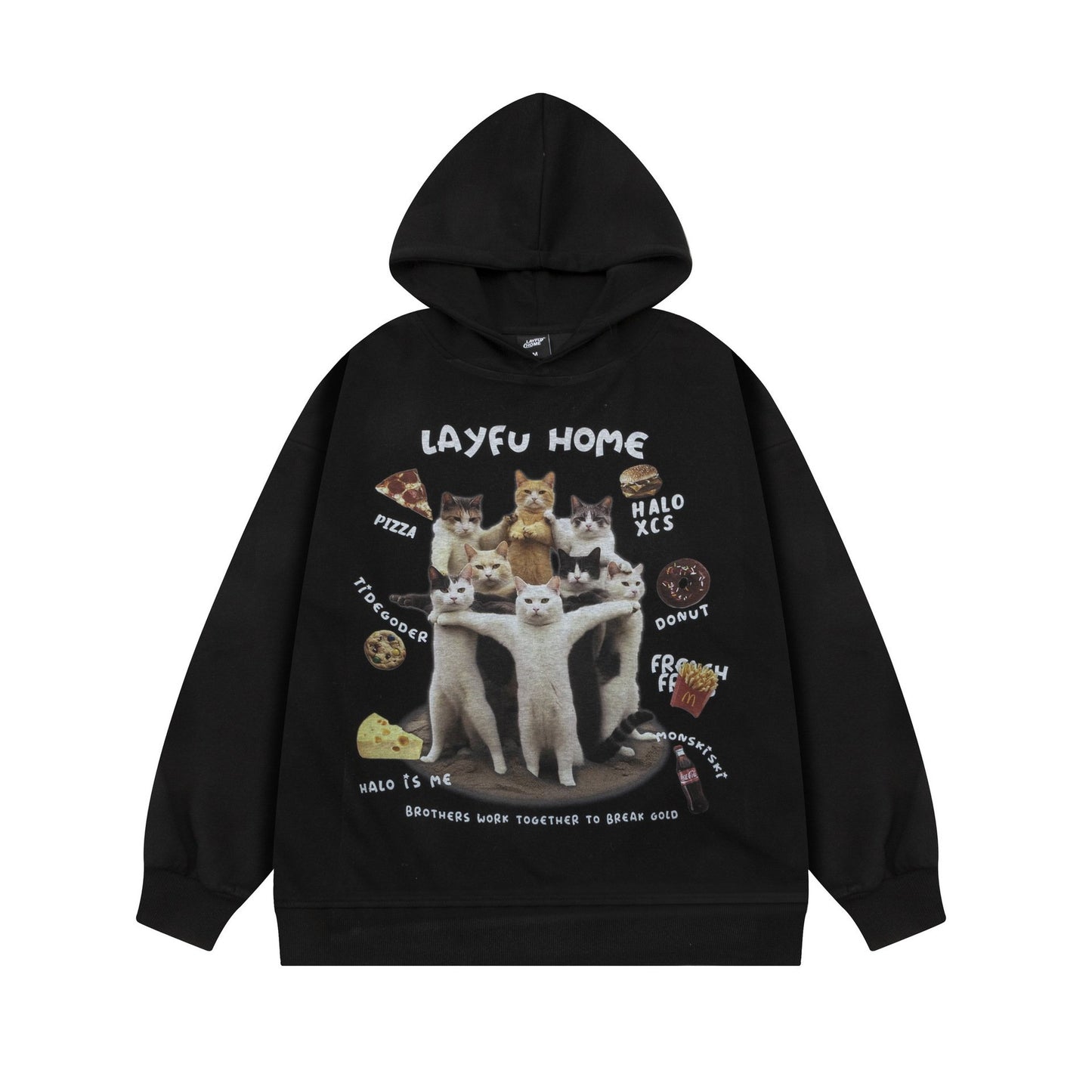 Layfu Home Hoodie Black Shirts & Tops PinkLimes Trending Streetwear