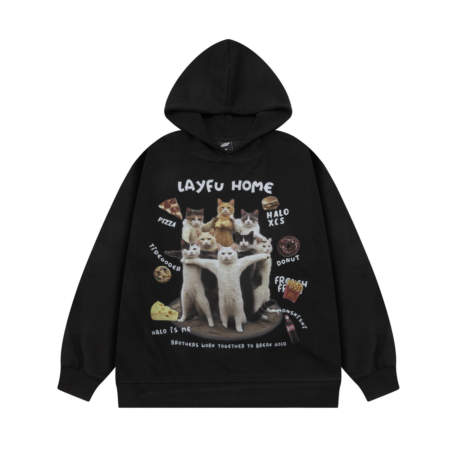 Layfu Home Hoodie Black Shirts & Tops PinkLimes Trending Streetwear