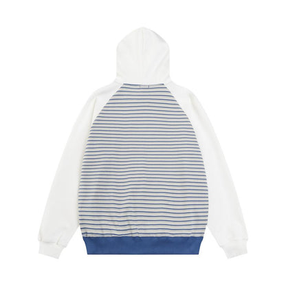Striped Zip-Up Hoodie Shirts & Tops PinkLimes Trending Streetwear