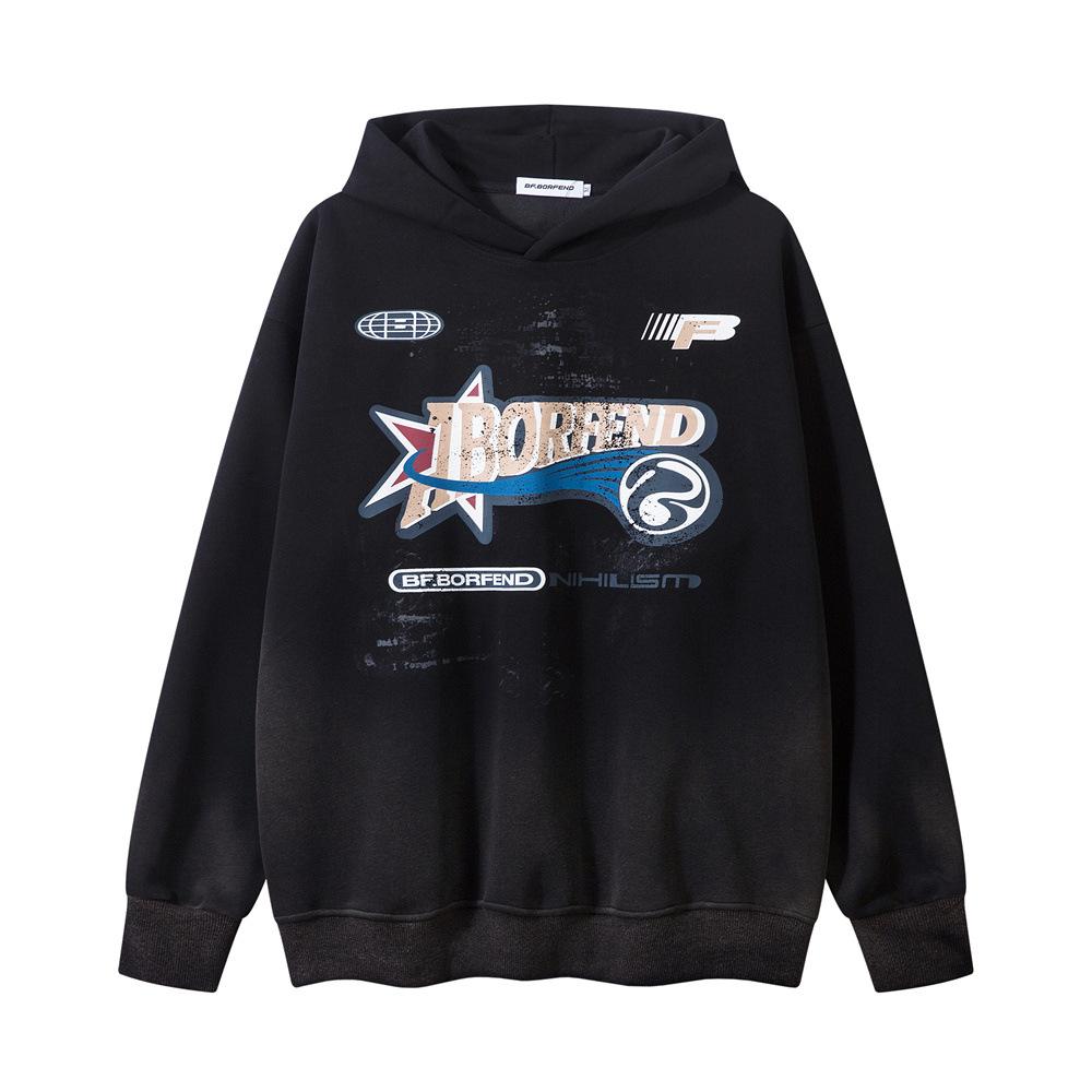 Casual Tie-Dye Hoodie Black Shirts & Tops PinkLimes Trending Streetwear