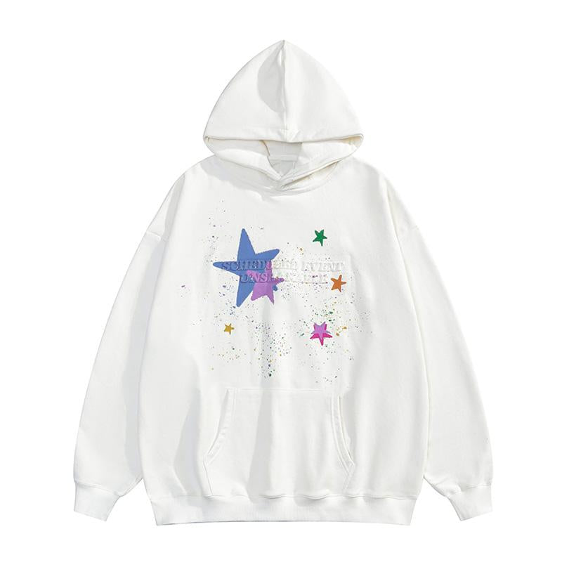 Star Night Hoodie White Shirts & Tops PinkLimes Trending Streetwear