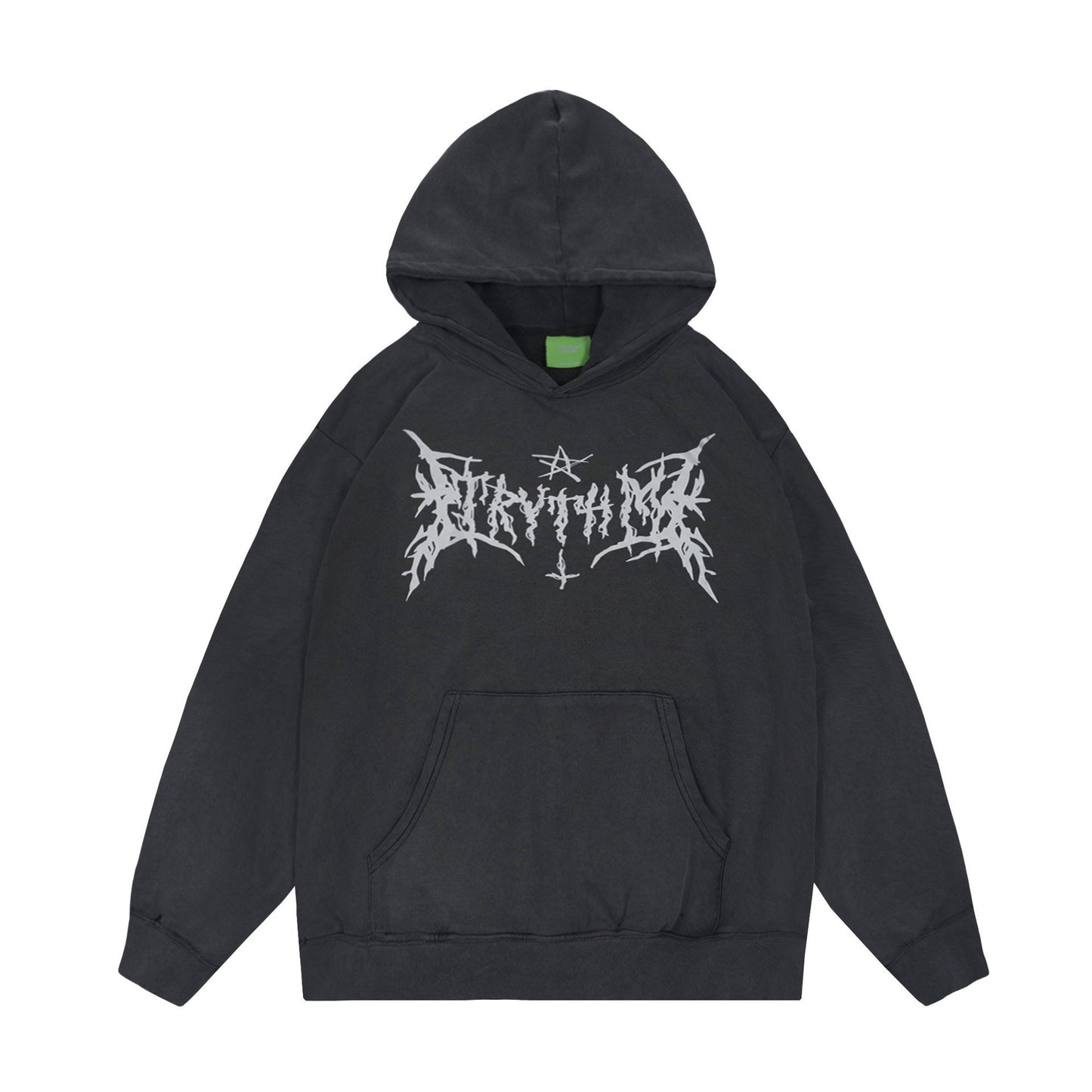 Gothic Print Hoodie Shirts & Tops PinkLimes Trending Streetwear