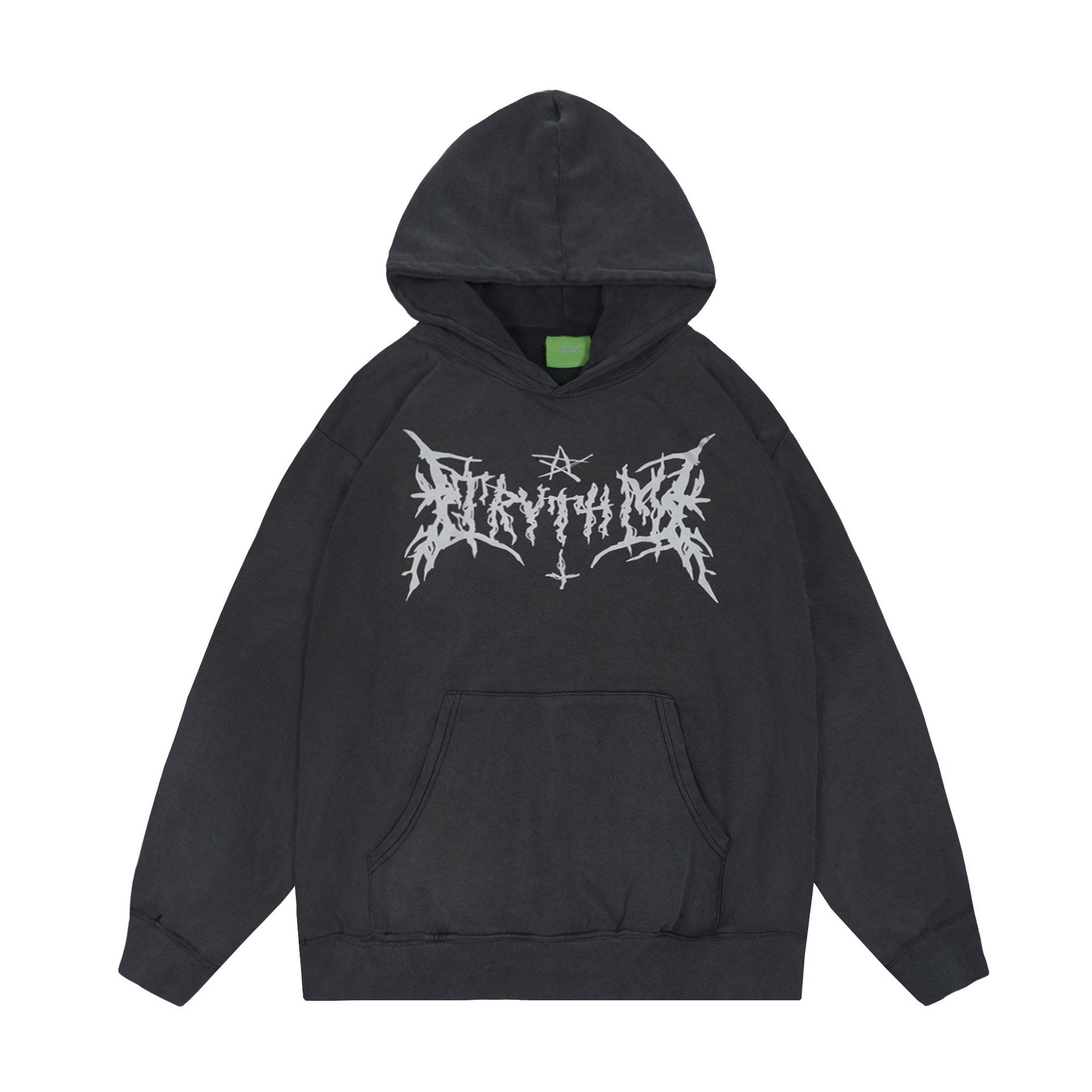 Gothic Print Hoodie Shirts & Tops PinkLimes Trending Streetwear