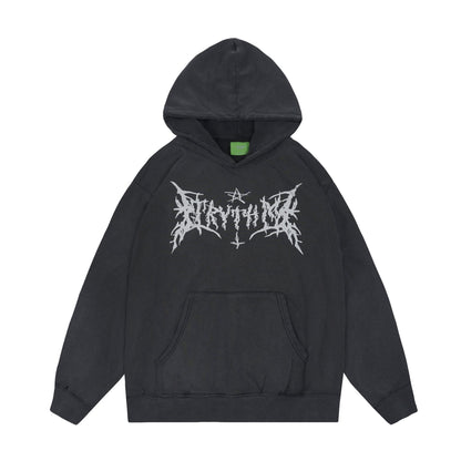 Gothic Print Hoodie Shirts & Tops PinkLimes Trending Streetwear