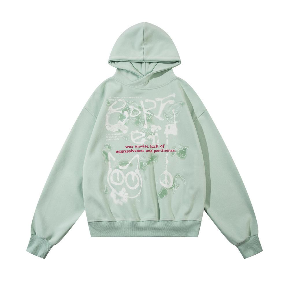 Graffiti Hoodie Green Shirts & Tops PinkLimes Trending Streetwear