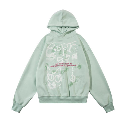 Graffiti Hoodie Green Shirts & Tops PinkLimes Trending Streetwear
