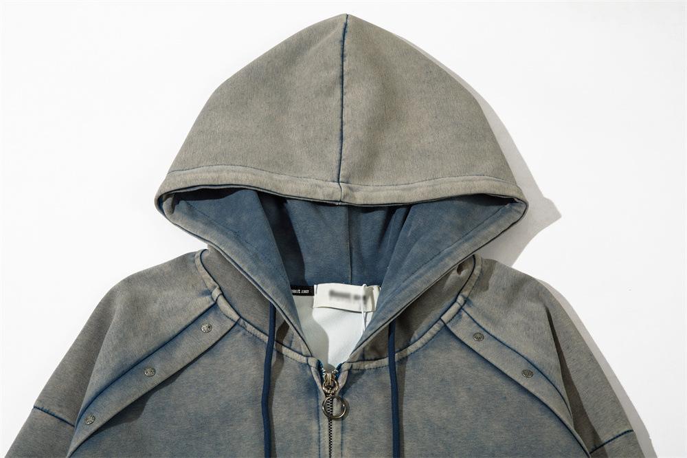 y2k Washed Zip-Up Hoodie Shirts & Tops PinkLimes Trending Streetwear