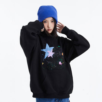 Star Night Hoodie Shirts & Tops PinkLimes Trending Streetwear