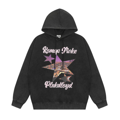 Star Hoodie Black Shirts & Tops PinkLimes Trending Streetwear