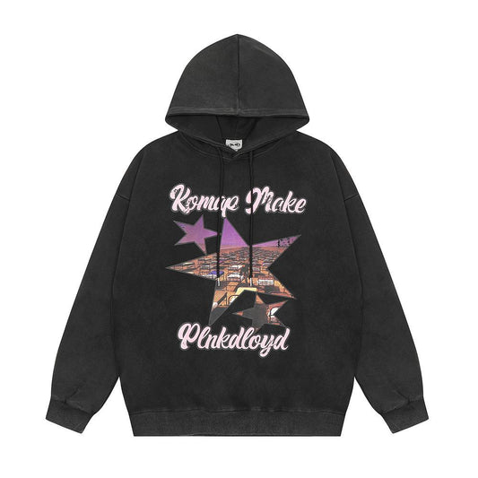 Star Hoodie Black Shirts & Tops PinkLimes Trending Streetwear